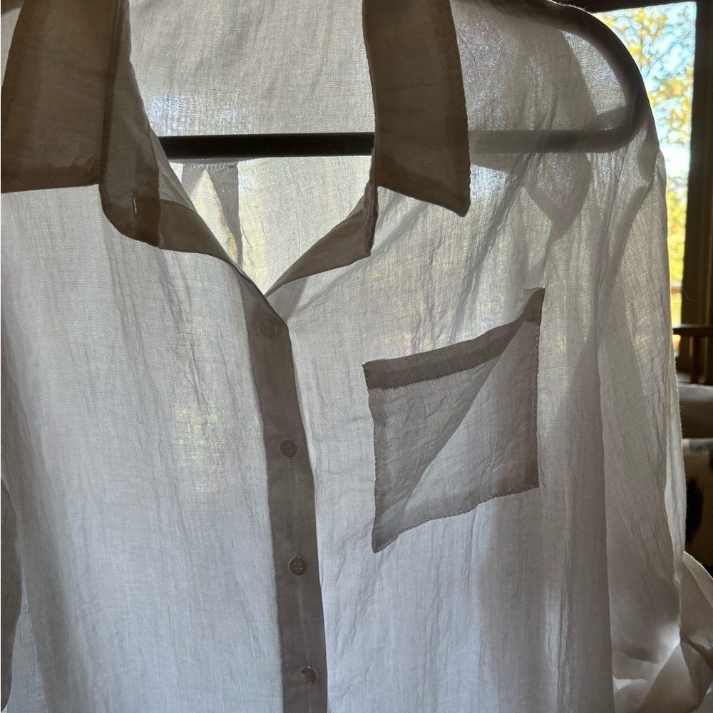 White Button-Up Blouse - Picture 3 of 5